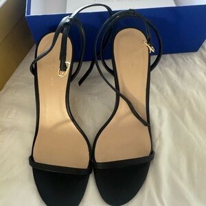 Stuart Weitzman Black Ankle Strap Heels